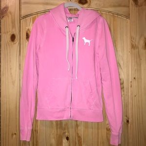VS PINK neon zip up hoodie